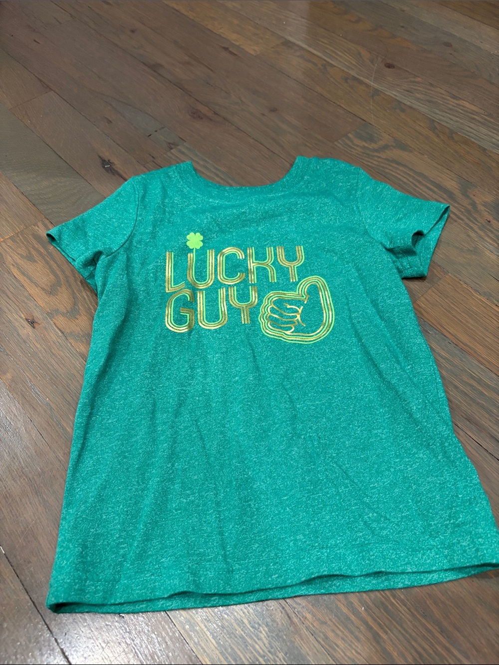 Kids' 'Lucky Guy' Green Graphic Tee